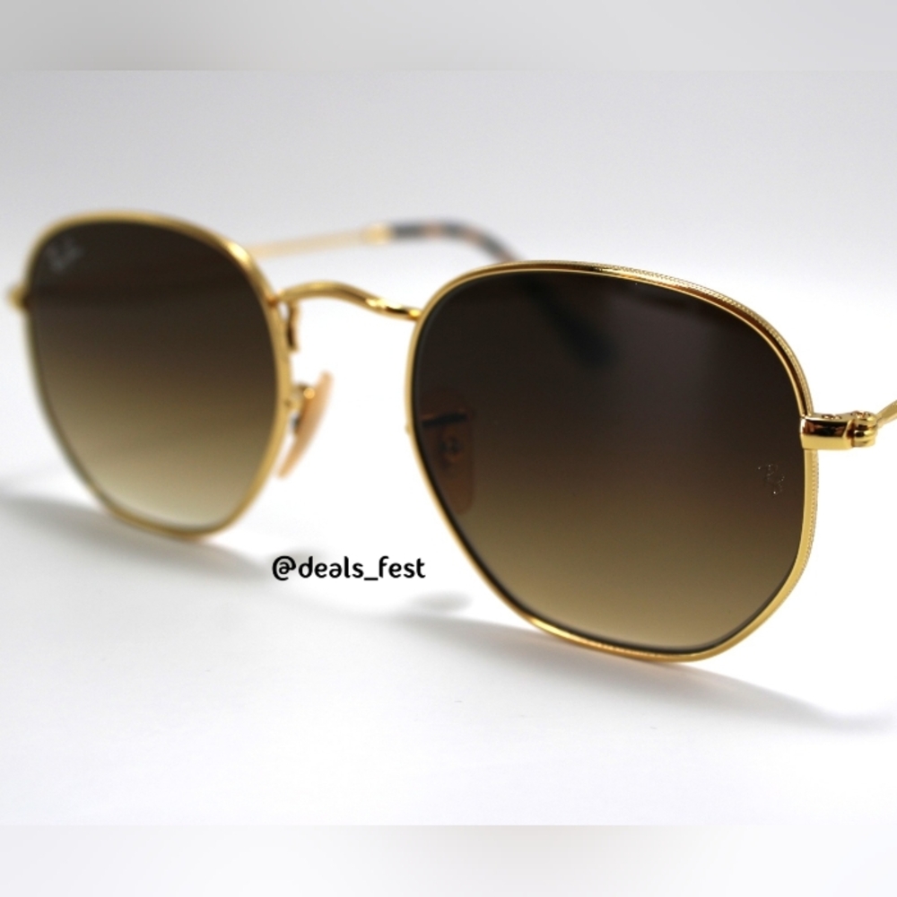 Model Display Ray-Ban Hexagonal Gradient Brown Rb… - image 7